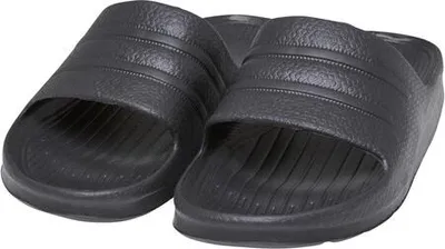 Produktbild von Urban Classics Basic Slide Badeschlappen Schwarz Größe 40 mit vorgeformtem Fußbett und dicker Sohle