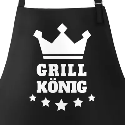 Produktbild von Grill-Schürze für Männer Grill-König Krone Sterne Moonworks® schwarz unisize