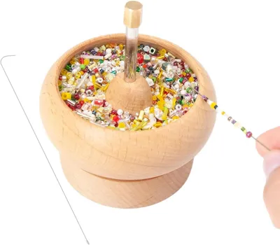 Image de Kit de création de bijoux en perles, comprenant une aiguille, des perles et du fil, en bois, pour la création de bijoux faits maison