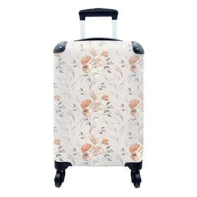 Produktbild von MuchoWow® Koffer Handgepäck Trolley Rollkoffer Kleine Reisekoffer mit 4 Rollen - Blumen - Blätter - böhmisch - Cabin Size < 55x40x23 cm & 55x40x20 cm - Fotokoffer - Kabinenkoffer - Boardgepäck - Reise-Box - Reisekoffer - Reisegepäck - Koffer mit Bild - Trolley für Kinder