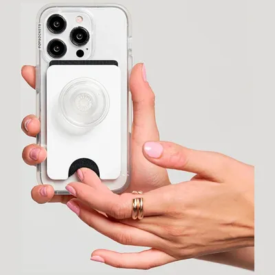 Produktbild von PopSockets 806926, Griffigkeit, Transparent, Weiß, Jede Marke, 1 Stück(e), 57,4 mm, 87,8 mm