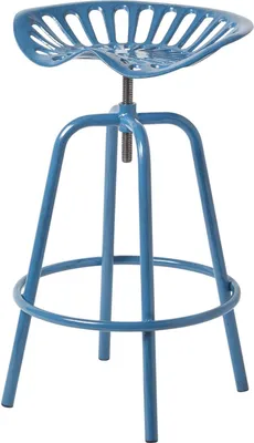 Obrázek produktu pro HOMESCAPES Vintage barová stolička Tractor Seat Bar Stool Metal Counter Chair 74 cm vysoká - modrá