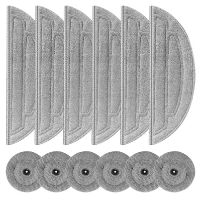 Produktbild von 12 Stück Wischtücher für Roborock S8 MaxV Ultra Saugroboter, Kompatibel mit VibraRise 3.0, Mikrofaser Wischtücher Zubehör, Wiederverwendbar Mop