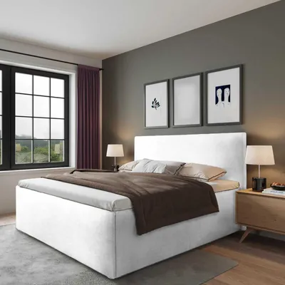 Produktbild von Polsterbett Gent Weiß 180 x 200 x 40 cm Stauraum Ohne Matratze und Lattenrost