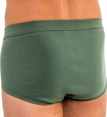 Herren Slip mit Eingriff Unterhose aus 100% Feinripp-Baumwolle Farbe:olive