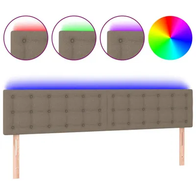 Image de vidaXL Tête de lit LED Taupe 180x5x78/88 cm Tissu