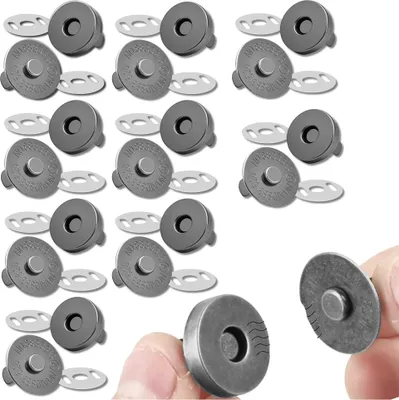 Produktbild von Magnetknöpfe mit Magnetverschluss 10 Stück Metall schwarz