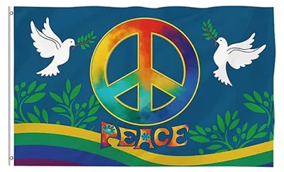 Friedensflagge 90x150 cm Polyester für Innen & Außen