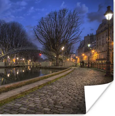 Produktbild von MuchoWow® Poster Sankt-Martins-Kanal in Paris 100x100 cm - Babyzimmer