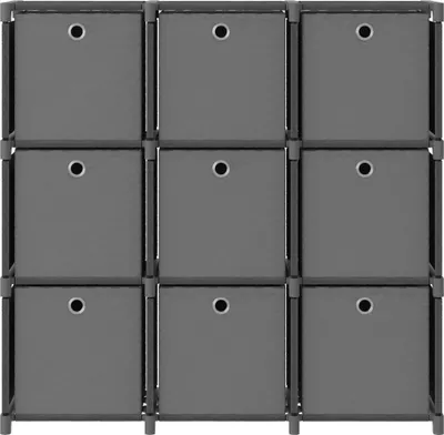 Obrázek produktu pro vidaXL Police z kostek s 9 boxy šedá 103x30x107,5 cm látka