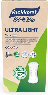 Produktbild von Vuokkoset Slipeinlagen ultra light - 100% biologisch - 24 stuks