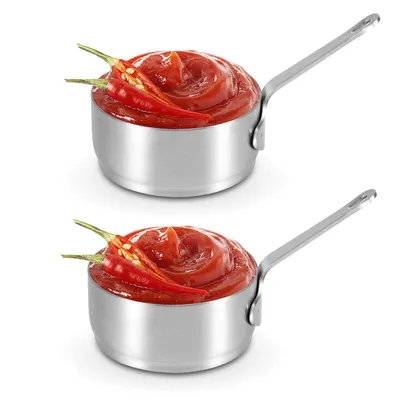 Produktbild von Mini Sauce Pfanne 100 ml Edelstahl,Stielkasserolle mit Hanggriff, nicht stick Beschichtung, Kochtopf Topf für Milch, Kaffee und Saucen