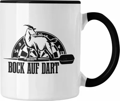 Produktbild von Trendation - Lustige Tasse Dartspieler als Geschenkidee Darts Spieler Geschenk (Schwarz)
