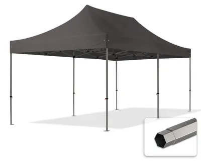 Obrázek produktu pro Nůžkový stan 3x6 m, ocel, bez bočnic tmavě šedá
