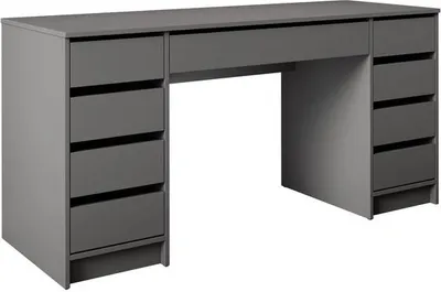Image de MIRJAN24 Bureau et coiffeuse Ada Bis, Table de toilette de chambre à coucher avec neuf tiroirs (couleur : anthracite)