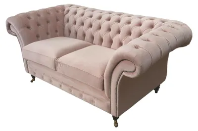 Obrázek produktu pro Dvoudílná pohovka, čalouněná, Chesterfield, designová, vhodná do obývacího pokoje, textilní potah
