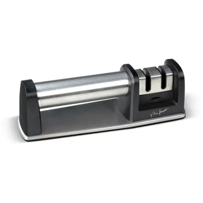 Produktbild von LAMART LT2148 Brousek na nože, 2stupňový, vyroben z ABS plastu se soft úpravou, protiskluzová základna, wolframové brusné kotouče, keramický kámen pro leštění čepele