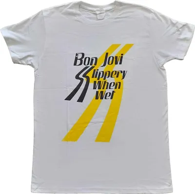 Produktbild von Bon Jovi - "Slippery When Wet" T-Shirt für Herren/Damen Uni RO2869 (M) (Weiß)