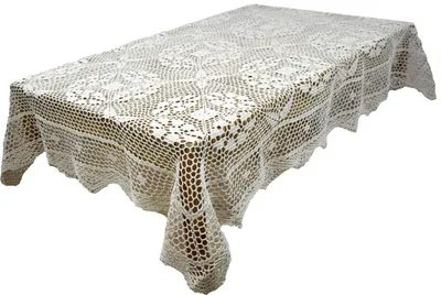 Produktbild von Tischdecke aus Naturgarn, 140/220, gehäkelt, beige, Baumwolle