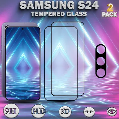 Produktbild von 2-Pack SAMSUNG S24 Displayschutzfolie und 1-Pack Objektivschutz aus 9H gehärtetem Glas