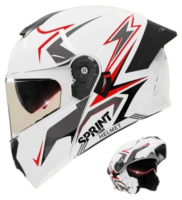 Imagen del producto de Casco para motocicleta, diseño modular, certificado 3C y DOT, color marfil