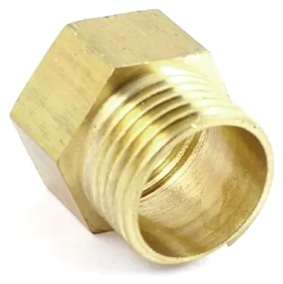 Produktbild von Gewindeadapter 3/4 Zoll Messing Gold NPT-Innengewinde auf BSP-Außengewinde