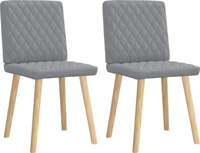 Produktbild von vidaXL Esszimmerstühle 2 Stk. Hellgrau Stoff