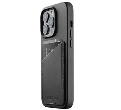 Immagine prodotto di Custodia a portafoglio in pelle Mujjo per iPhone 14 Pro, nera