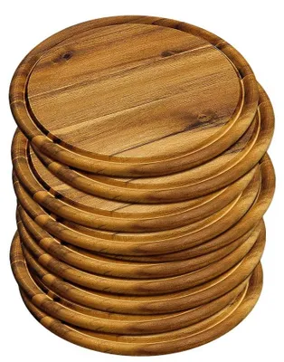 Produktbild von Holz Fleischplatten 25 cm Set von 10