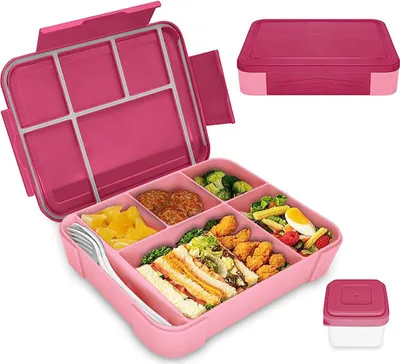 Produktbild von Brotdosen für Kinder mit Fächern, Auslaufsicher Lunchbox, Bento Box Kinder, Brotdose Mädchen, Brotdose kindergarten