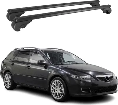 Image de Barres de toit Transversales pour Mazda 6 2002-2007 Aluminium Noir