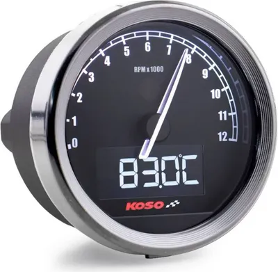 Produktbild von Koso Schwarz/Chrom RPM-Messgerät D48 TNT-05 12000 U/min