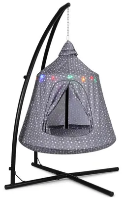 Produktbild von Hängeschaukelstuhl SW134M, mit Gestell, 112 x 112 x 212,5 cm, grau