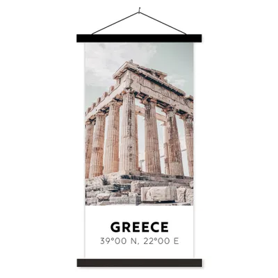 Produktbild von MuchoWow® Textilposter Griechenland - Tempel - Athen 40x80 cm mit schwarzem Rahmen - Wandemalerei