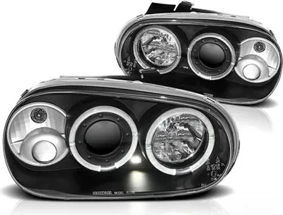 Produktbild von LED Angel Eyes Scheinwerfer passend für VW Golf 4 97-03 schwarz