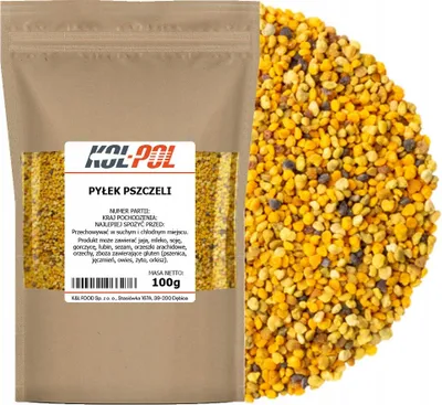 Zdjęcie produktu dla PYŁEK PSZCZELI KWIATOWY 100g Naturalny pyłek świeży wysoka jakość Kol-Pol