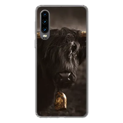 Produktbild von MuchoWow® Handyhülle Schutzhülle Hülle für Huawei P30 Schottischer Highlander - Fell - Schwarz Silikon Softcase Handy Hülle - Kartenbesitzer