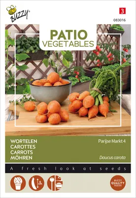 Obrázek produktu pro Buzzy Patio Veggies Mrkev Paris Market 4 semena - cca 1 gr | Buzzy_083016