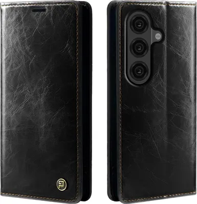 Produktbild von Handyhülle für Samsung Galaxy S26 Kunstleder Flip Vintage Cover Hülle RFID Schutz Case Kartenfach Farbe: Dunkelbraun
