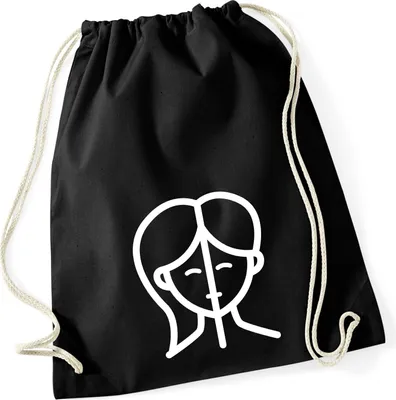 Produktbild von Huuraa Turnbeutel Zwillinge Sternzeichen Symbol 12 Liter Black Baumwolle Rucksack Geschenkidee