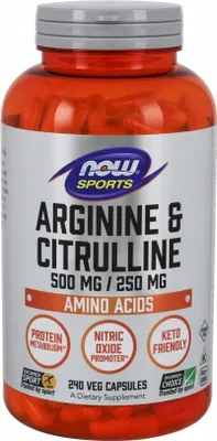 Produktbild von NOW Foods Arginina & Cytrulina 240 vkaps