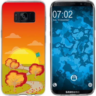 Produktbild von PhoneNatic Case kompatibel mit Samsung Galaxy S8 Silikon-Hülle Herbst Drache/Kite M2