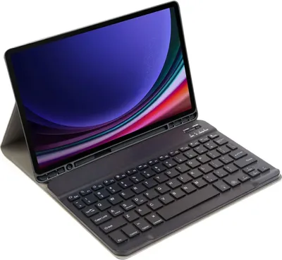 Produktbild von 2in1 Set Bluetooth Tastatur in Weiß + Hülle für Samsung Galaxy Tab S9 FE 2023 X510/SM-X516/SM-X518 10.9 Zoll Case Schutzhülle Standfunktion Sleep and Wake