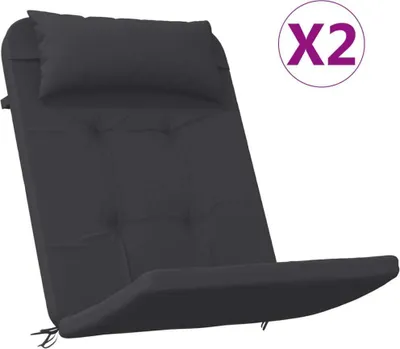 Obrázok produktu pre Podušky na stoličky Adirondack 2 ks čierne oxfordská látka