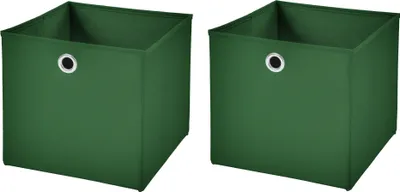 Produktbild von 2 Stück Dunkelgrün Faltbox 33 x 33 x 33 cm Aufbewahrungsbox faltbar