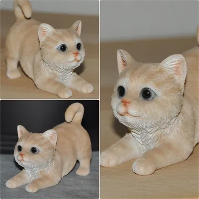 Image de Figurine de jardin chat assis rouge brun