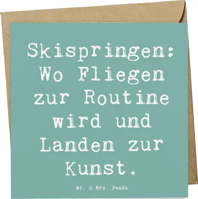 Produktbild von Mr. & Mrs. Panda Grußkarte Spruch Skispringen Kunstflug - Meeresbrise - Geschenk, Sportler, doppelkarte, Geschenke, Klappkarte, Teamsport, Glückwunschkarte, Sprungtechnik