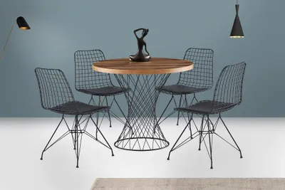 Produktbild von Skye Decor, Pota - 1483, Esstisch, 100 % MELAMINBESCHICHTETE SPANPLATTEN, Nussbaum, 90 x 90 x 75 cm