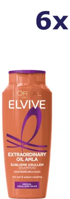 Productafbeelding van 6x L'Oréal Elvive Shampoo 250 ml Extraordinary Oil Amla Krullen
