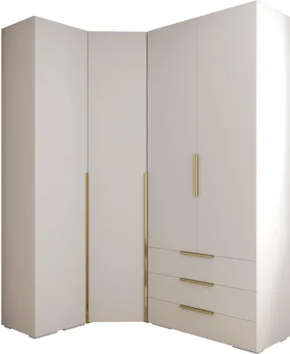 Produktbild von MEBLE KRYSPOL Inova 1 Möbelset Garderobe, 236,7x231,7x47cm - Weiß, Gold